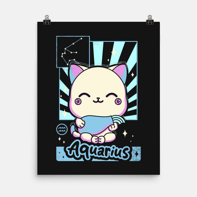 Kawaii Zodiac Aquarius-None-Matte-Poster-Donnie