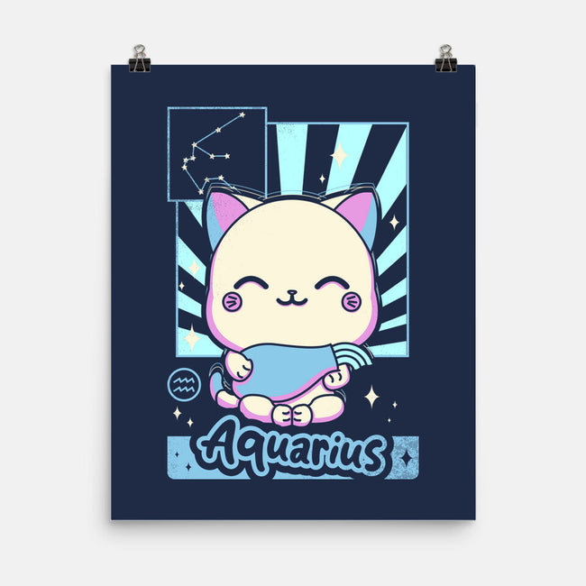 Kawaii Zodiac Aquarius-None-Matte-Poster-Donnie