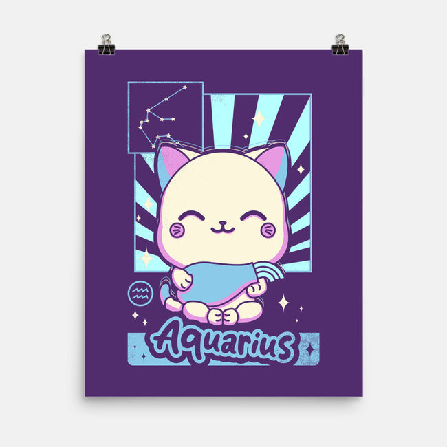Kawaii Zodiac Aquarius-None-Matte-Poster-Donnie