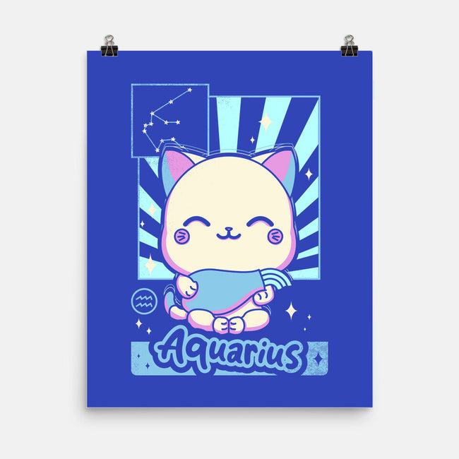 Kawaii Zodiac Aquarius-None-Matte-Poster-Donnie