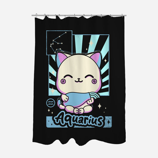 Kawaii Zodiac Aquarius-None-Polyester-Shower Curtain-Donnie