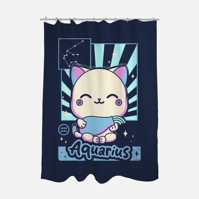 Kawaii Zodiac Aquarius-None-Polyester-Shower Curtain-Donnie