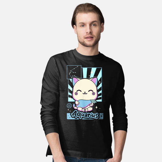 Kawaii Zodiac Aquarius-Mens-Long Sleeved-Tee-Donnie