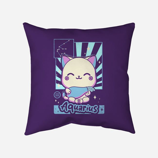 Kawaii Zodiac Aquarius-None-Removable Cover w Insert-Throw Pillow-Donnie