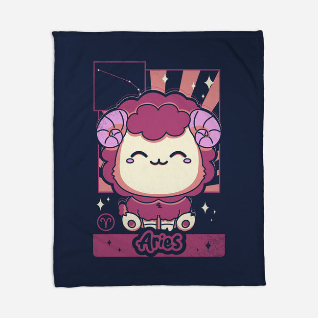 Kawaii Zodiac Aries-None-Fleece-Blanket-Donnie