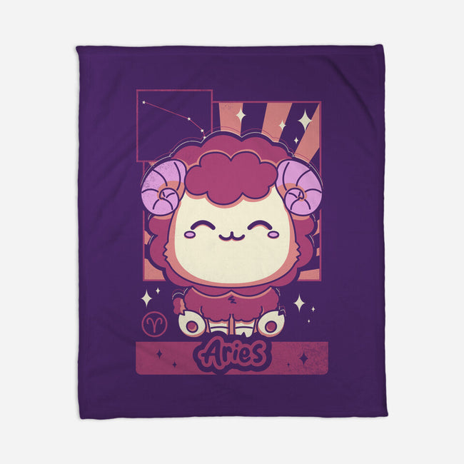 Kawaii Zodiac Aries-None-Fleece-Blanket-Donnie