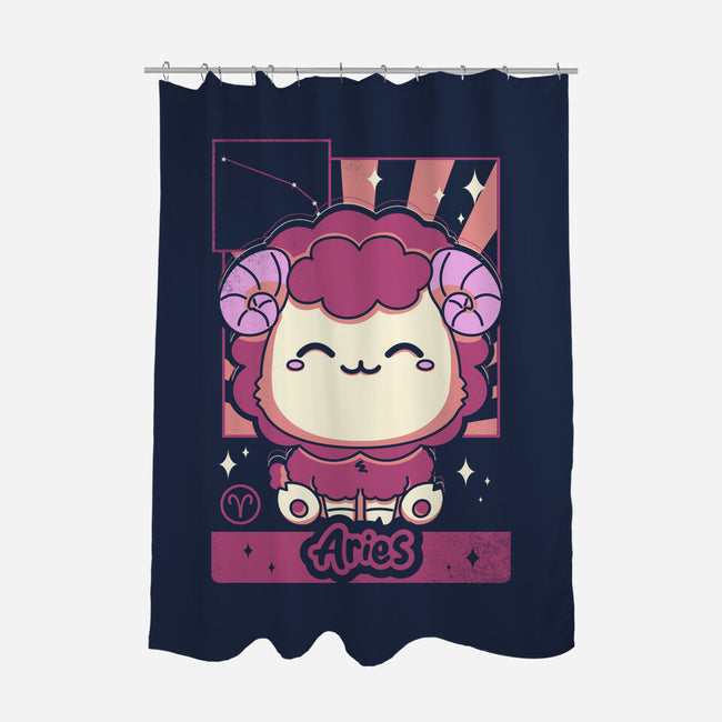 Kawaii Zodiac Aries-None-Polyester-Shower Curtain-Donnie