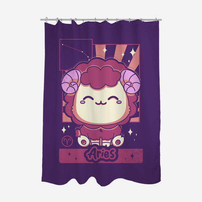 Kawaii Zodiac Aries-None-Polyester-Shower Curtain-Donnie