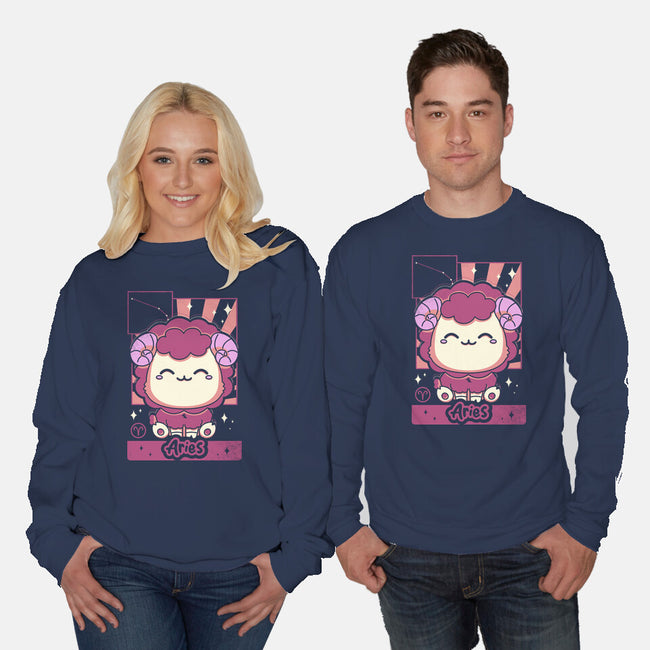 Kawaii Zodiac Aries-Unisex-Crew Neck-Sweatshirt-Donnie