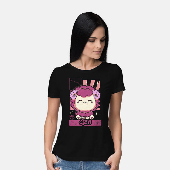 Kawaii Zodiac Aries-Womens-Basic-Tee-Donnie