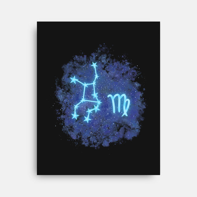 Virgo Neon Constellation-None-Stretched-Canvas-nickzzarto