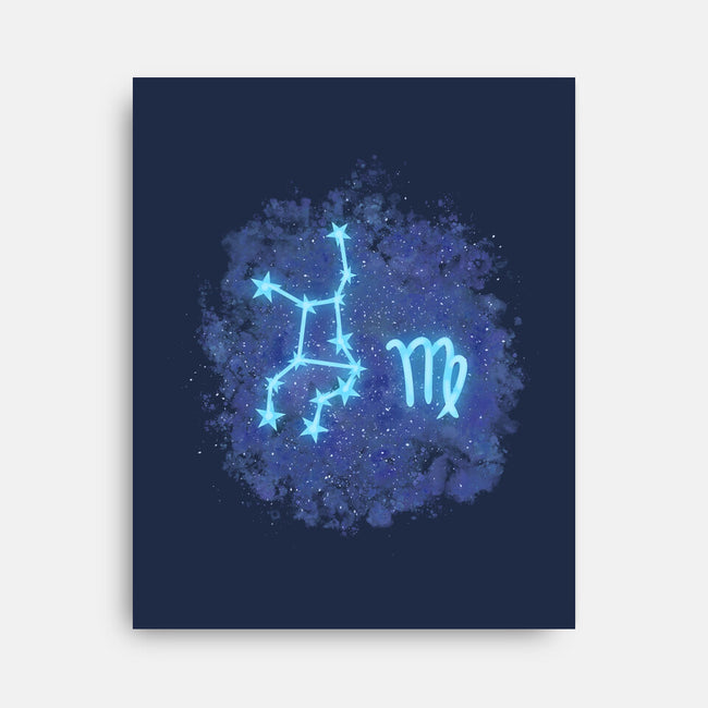 Virgo Neon Constellation-None-Stretched-Canvas-nickzzarto