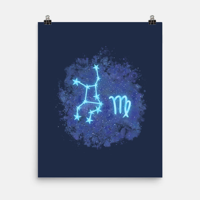 Virgo Neon Constellation-None-Matte-Poster-nickzzarto