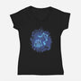 Libra Neon Constellation-Womens-V-Neck-Tee-nickzzarto