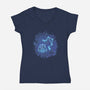 Libra Neon Constellation-Womens-V-Neck-Tee-nickzzarto