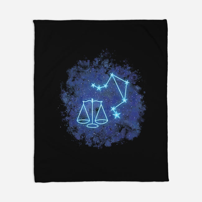 Libra Neon Constellation-None-Fleece-Blanket-nickzzarto