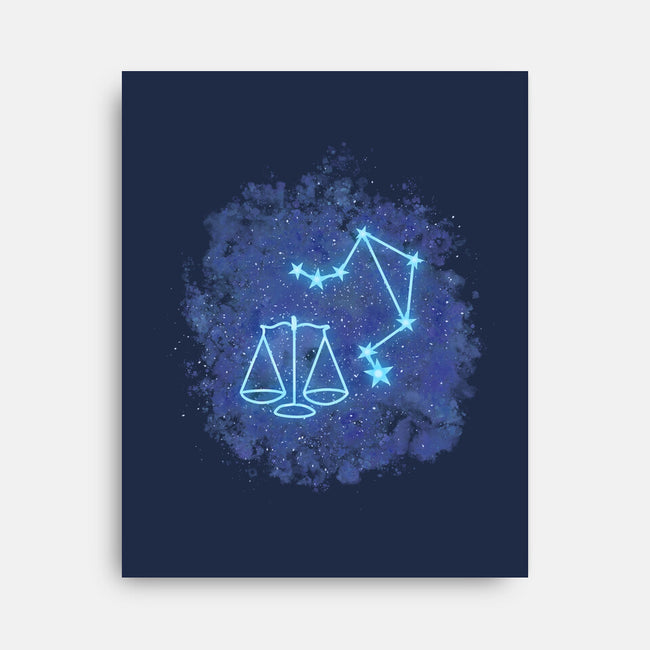 Libra Neon Constellation-None-Stretched-Canvas-nickzzarto
