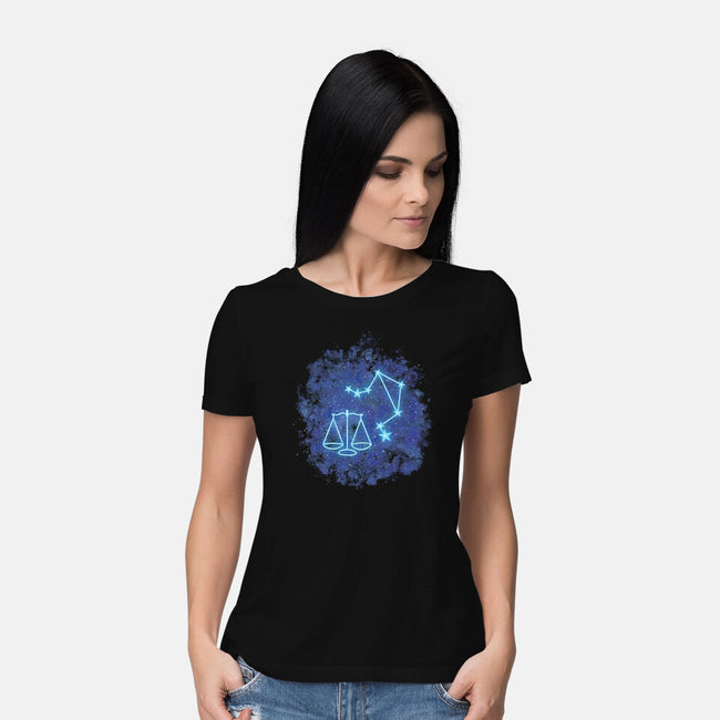 Libra Neon Constellation-Womens-Basic-Tee-nickzzarto