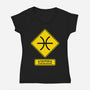 Caution Oversensitive-Womens-V-Neck-Tee-imisko