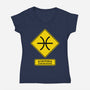 Caution Oversensitive-Womens-V-Neck-Tee-imisko