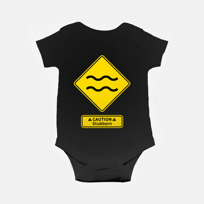 Caution Stubborn-Baby-Basic-Onesie-imisko