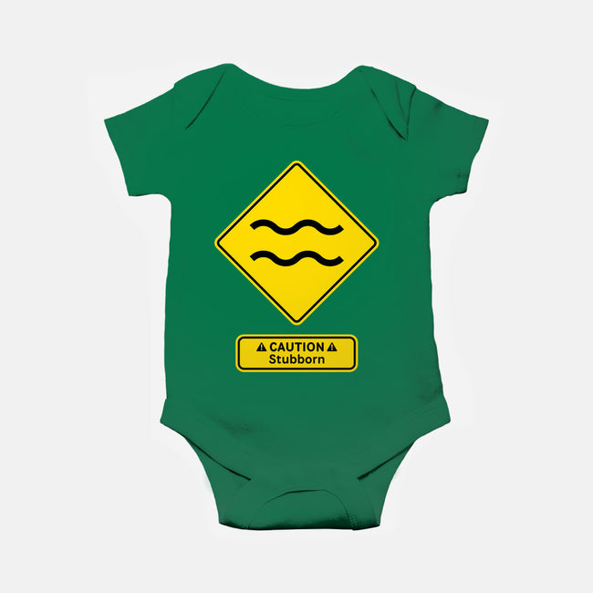 Caution Stubborn-Baby-Basic-Onesie-imisko