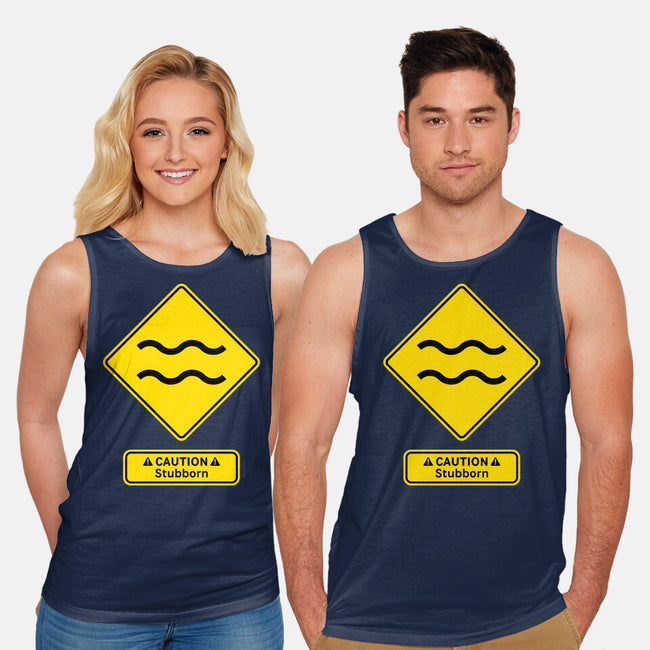 Caution Stubborn-Unisex-Basic-Tank-imisko
