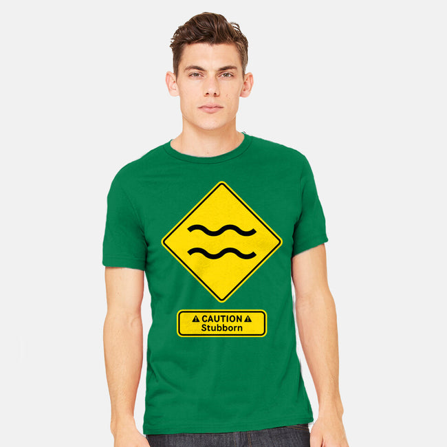Caution Stubborn-Mens-Heavyweight-Tee-imisko