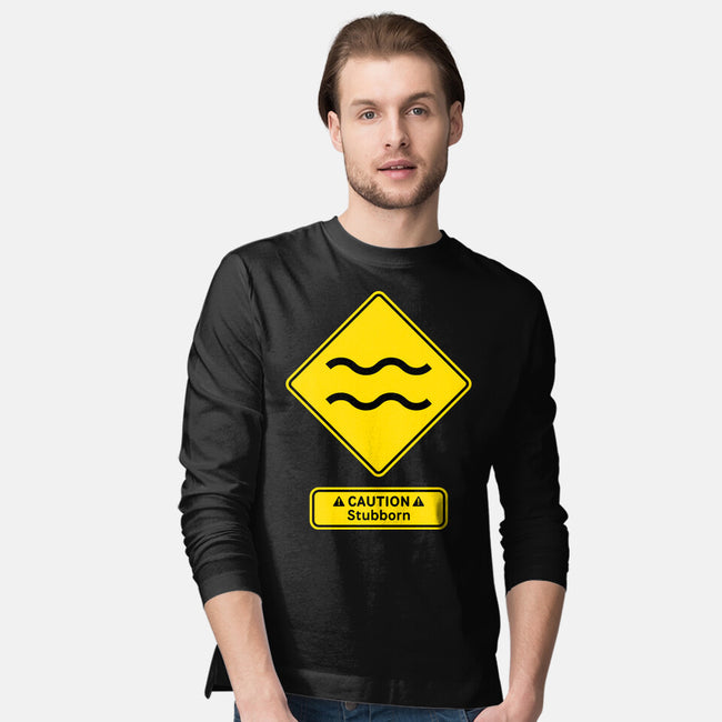 Caution Stubborn-Mens-Long Sleeved-Tee-imisko