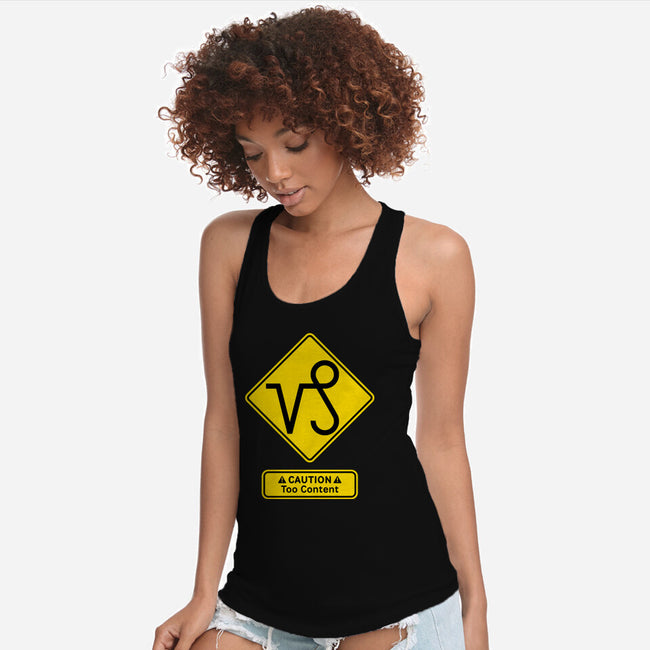 Caution Too Content-Womens-Racerback-Tank-imisko
