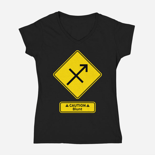 Caution Blunt-Womens-V-Neck-Tee-imisko