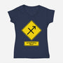 Caution Blunt-Womens-V-Neck-Tee-imisko