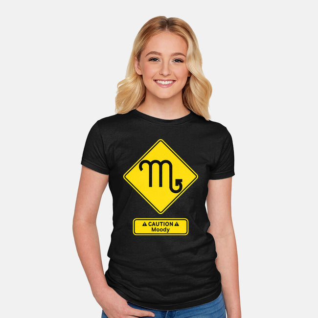 Caution Moody-Womens-Fitted-Tee-imisko