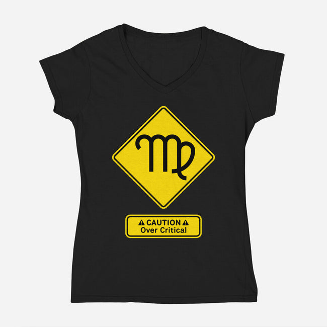 Caution Over Critical-Womens-V-Neck-Tee-imisko