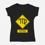Caution Over Critical-Womens-V-Neck-Tee-imisko
