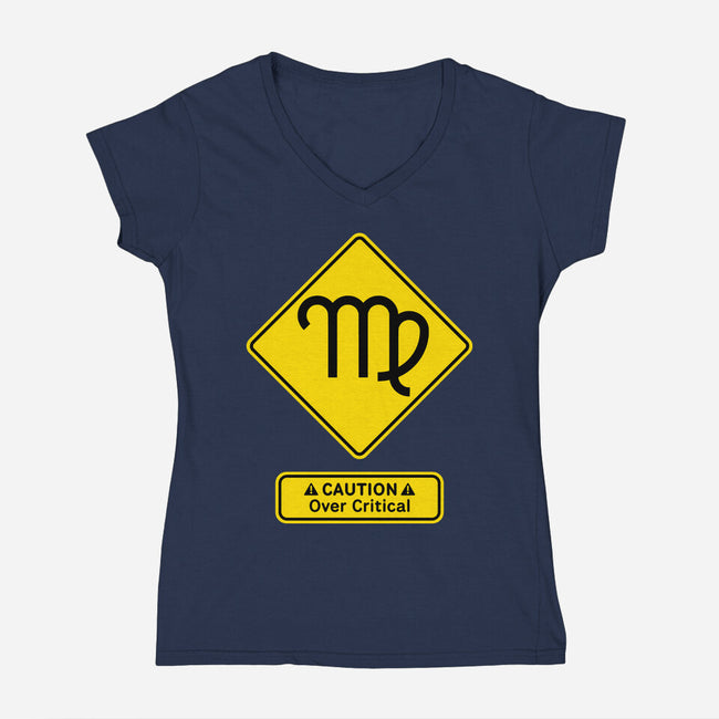 Caution Over Critical-Womens-V-Neck-Tee-imisko