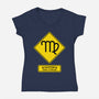 Caution Over Critical-Womens-V-Neck-Tee-imisko