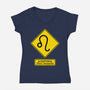 Caution Short-Tempered-Womens-V-Neck-Tee-imisko