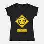 Caution Over Emotional-Womens-V-Neck-Tee-imisko