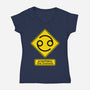 Caution Over Emotional-Womens-V-Neck-Tee-imisko