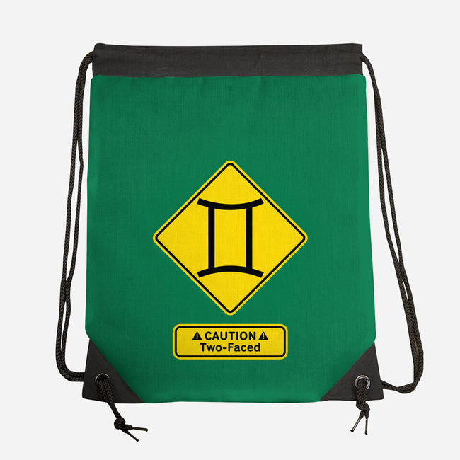 Caution Two-Faced-None-Drawstring-Bag-imisko