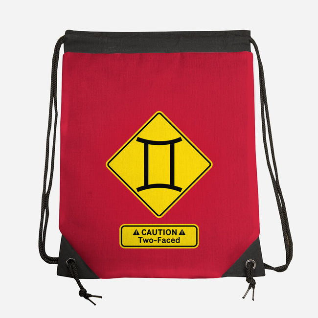 Caution Two-Faced-None-Drawstring-Bag-imisko