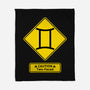 Caution Two-Faced-None-Fleece-Blanket-imisko