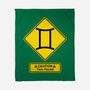 Caution Two-Faced-None-Fleece-Blanket-imisko