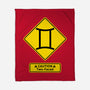 Caution Two-Faced-None-Fleece-Blanket-imisko