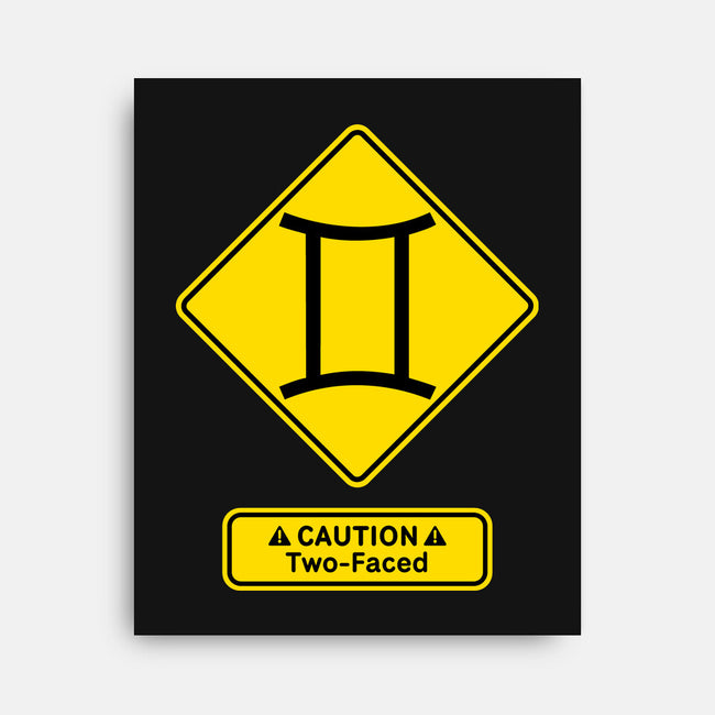Caution Two-Faced-None-Stretched-Canvas-imisko