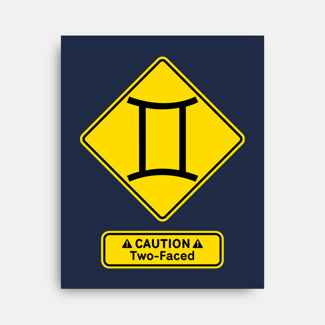 Caution Two-Faced-None-Stretched-Canvas-imisko