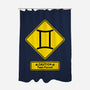 Caution Two-Faced-None-Polyester-Shower Curtain-imisko