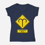 Caution Bossy-Womens-V-Neck-Tee-imisko