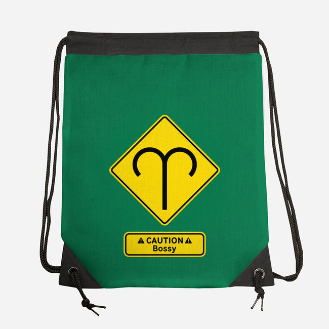 Caution Bossy-None-Drawstring-Bag-imisko